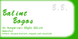 balint bogos business card